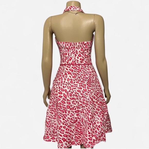 Pink leopard‐print halter dress from Tabitha (Anthropologie) - Picture 4 of 5